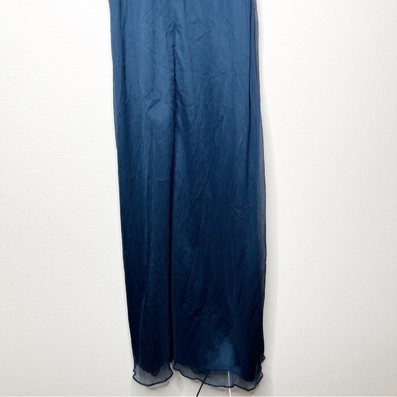 Anthropologie BHLDN Brigitte Chiffon Maxi Dress Gown Navy Blue - Picture 6 of 9